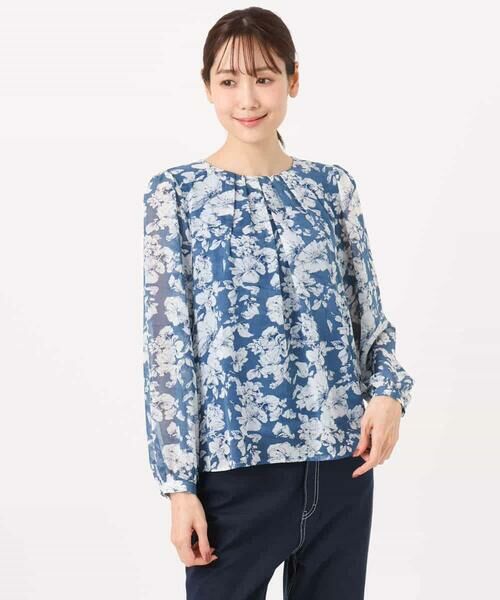 MK MICHEL KLEIN / エムケーミッシェルクラン シャツ・ブラウス | 花柄シフォンブラウス/洗える | 詳細29