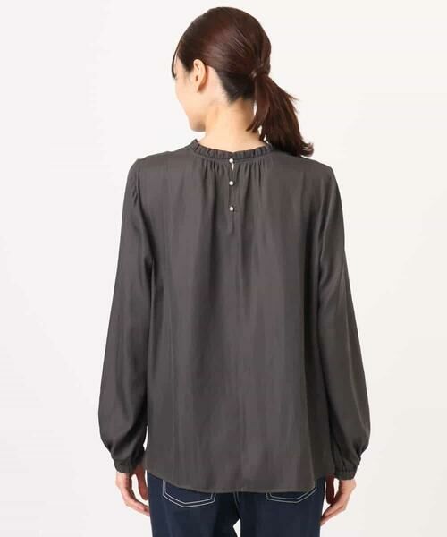 MK MICHEL KLEIN / エムケーミッシェルクラン シャツ・ブラウス | サテンフリルネックブラウス/接触冷感/UVカット/洗える | 詳細16