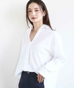 MK MICHEL KLEIN / エムケーミッシェルクラン シャツ・ブラウス | コットン混ベーシックシャツ（無地）/接触冷感/防シワ/洗える