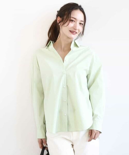 MK MICHEL KLEIN / エムケーミッシェルクラン シャツ・ブラウス | コットン混ベーシックシャツ（無地）/接触冷感/防シワ/洗える | 詳細14