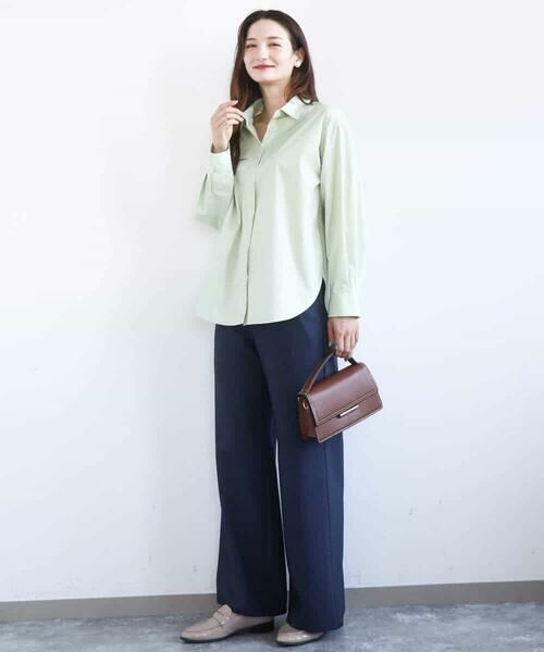 MK MICHEL KLEIN / エムケーミッシェルクラン シャツ・ブラウス | コットン混ベーシックシャツ（無地）/接触冷感/防シワ/洗える | 詳細26