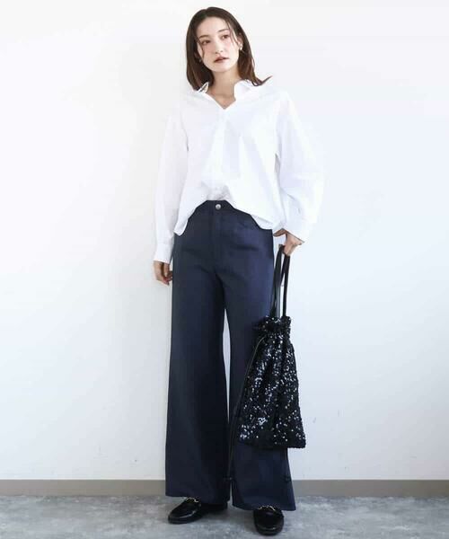 MK MICHEL KLEIN / エムケーミッシェルクラン シャツ・ブラウス | コットン混ベーシックシャツ（無地）/接触冷感/防シワ/洗える | 詳細3