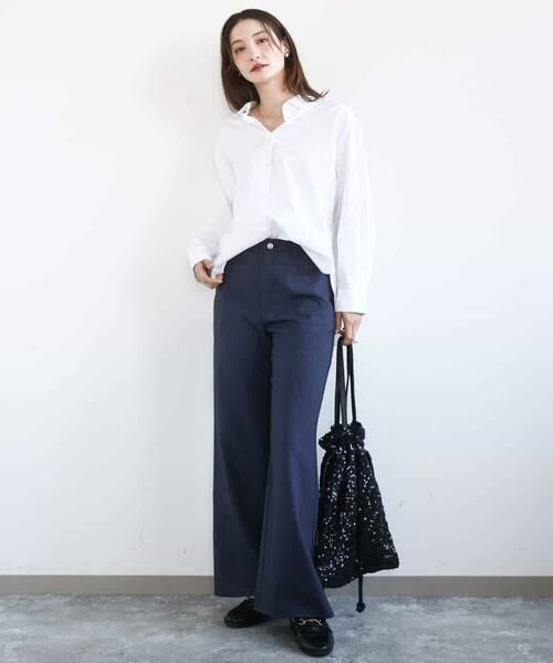 MK MICHEL KLEIN / エムケーミッシェルクラン シャツ・ブラウス | コットン混ベーシックシャツ（無地）/接触冷感/防シワ/洗える | 詳細4