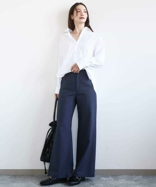 MK MICHEL KLEIN / エムケーミッシェルクラン シャツ・ブラウス | コットン混ベーシックシャツ（無地）/接触冷感/防シワ/洗える | 詳細6