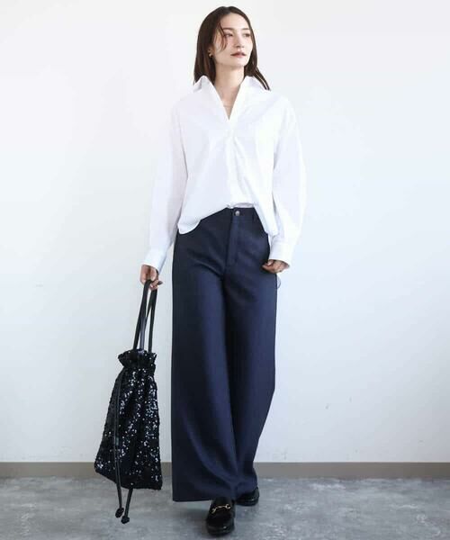 MK MICHEL KLEIN / エムケーミッシェルクラン シャツ・ブラウス | コットン混ベーシックシャツ（無地）/接触冷感/防シワ/洗える | 詳細7