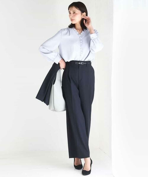 MK MICHEL KLEIN / エムケーミッシェルクラン シャツ・ブラウス | Vネックミニフリルブラウス/洗える | 詳細18