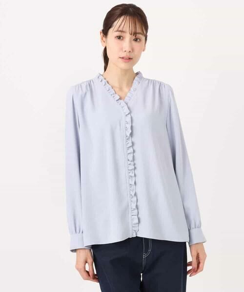 MK MICHEL KLEIN / エムケーミッシェルクラン シャツ・ブラウス | Vネックミニフリルブラウス/洗える | 詳細20