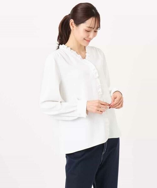 MK MICHEL KLEIN / エムケーミッシェルクラン シャツ・ブラウス | Vネックミニフリルブラウス/洗える | 詳細27