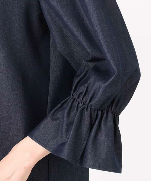 MK MICHEL KLEIN / エムケーミッシェルクラン シャツ・ブラウス | [SANAGARAシリーズ]デニムライク キャンディースリーブブラウス/接触冷感/UVカット/洗える | 詳細25