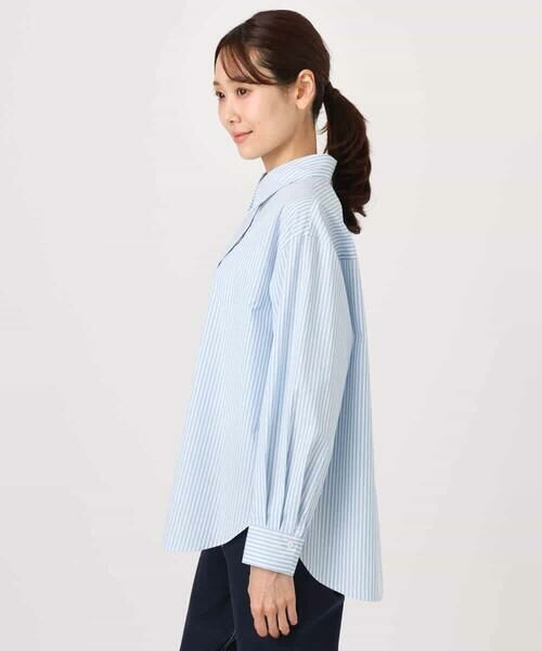 MK MICHEL KLEIN / エムケーミッシェルクラン シャツ・ブラウス | コットン混ベーシックシャツ（ストライプ）/接触冷感/防シワ/洗える | 詳細14