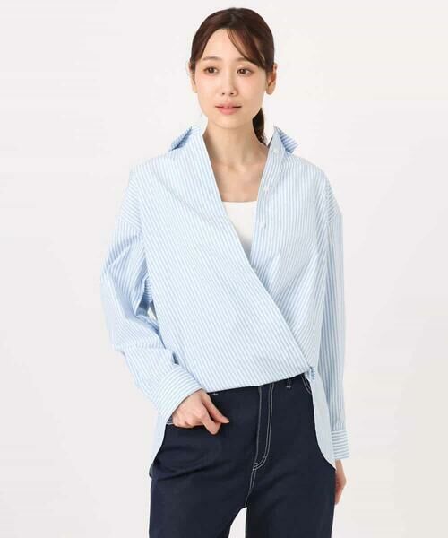 MK MICHEL KLEIN / エムケーミッシェルクラン シャツ・ブラウス | コットン混ベーシックシャツ（ストライプ）/接触冷感/防シワ/洗える | 詳細21