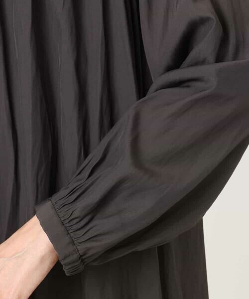 MK MICHEL KLEIN / エムケーミッシェルクラン ロング・マキシ丈ワンピース | サテンギャザーワンピース/洗える | 詳細23