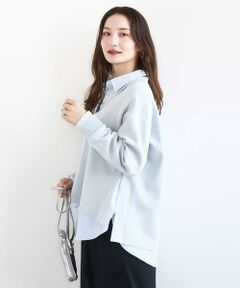 MK MICHEL KLEIN / エムケーミッシェルクラン ニット・セーター | 衿付きラガーニット/洗える