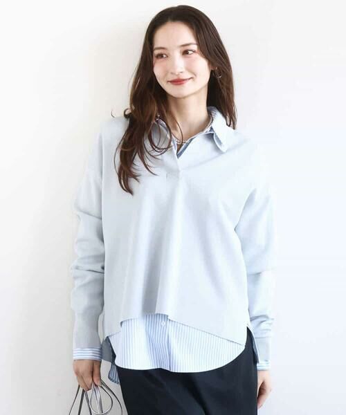 MK MICHEL KLEIN / エムケーミッシェルクラン ニット・セーター | 衿付きラガーニット/洗える | 詳細5