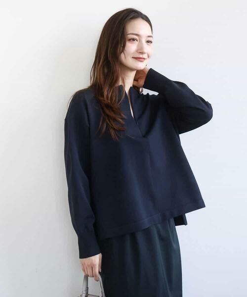 MK MICHEL KLEIN / エムケーミッシェルクラン ニット・セーター | フロントファスナーデザインニット/洗える | 詳細1