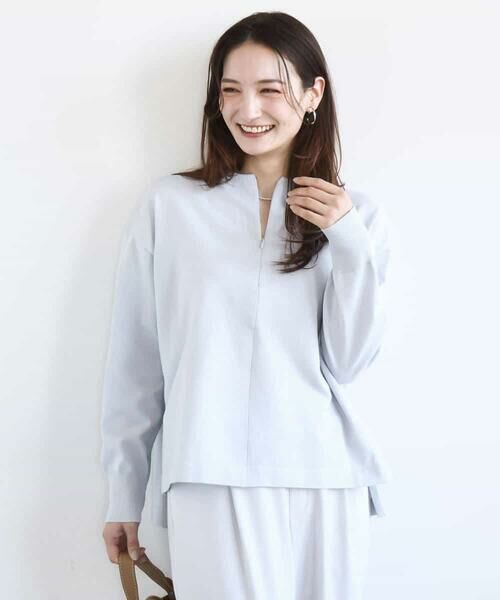 MK MICHEL KLEIN / エムケーミッシェルクラン ニット・セーター | フロントファスナーデザインニット/洗える | 詳細8