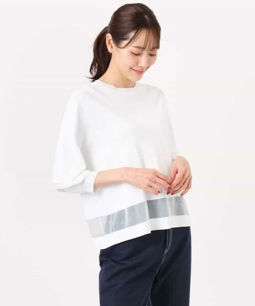 MK MICHEL KLEIN / エムケーミッシェルクラン ニット・セーター | シアー切替えニット/洗える | 詳細26