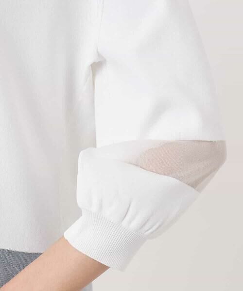 MK MICHEL KLEIN / エムケーミッシェルクラン ニット・セーター | シアー切替えニット/洗える | 詳細27