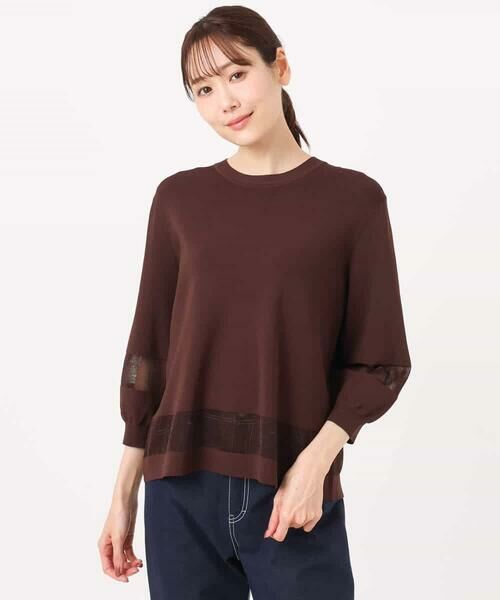 MK MICHEL KLEIN / エムケーミッシェルクラン ニット・セーター | シアー切替えニット/洗える | 詳細29