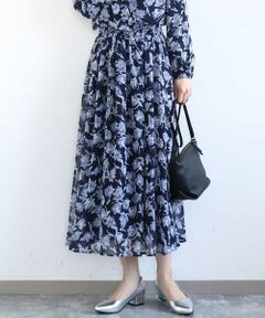 MK MICHEL KLEIN / エムケーミッシェルクラン ロング・マキシ丈スカート | 花柄シフォンスカート/洗える