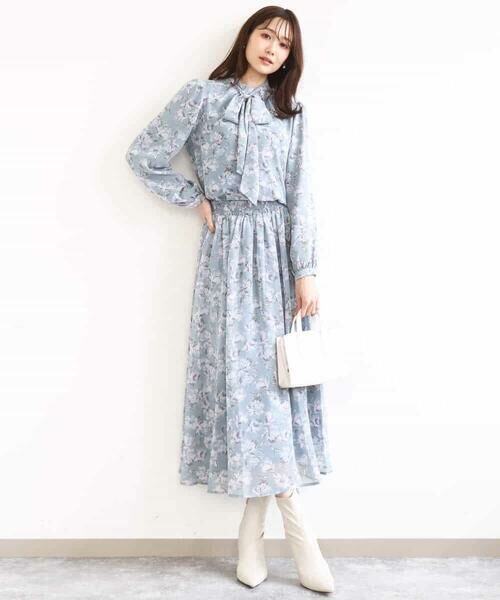 MK MICHEL KLEIN / エムケーミッシェルクラン ロング・マキシ丈スカート | 花柄シフォンスカート/洗える | 詳細12