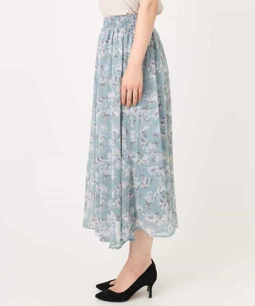 MK MICHEL KLEIN / エムケーミッシェルクラン ロング・マキシ丈スカート | 花柄シフォンスカート/洗える | 詳細17