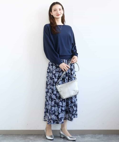 MK MICHEL KLEIN / エムケーミッシェルクラン ロング・マキシ丈スカート | 花柄シフォンスカート/洗える | 詳細6