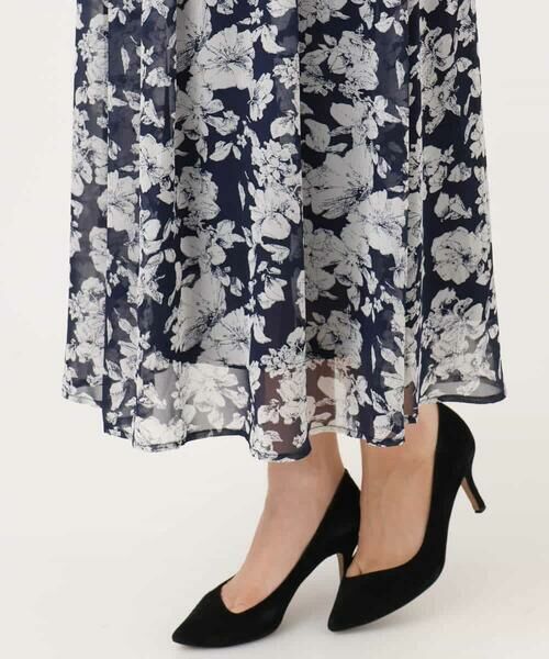MK MICHEL KLEIN / エムケーミッシェルクラン ロング・マキシ丈スカート | 花柄シフォンスカート/洗える | 詳細24