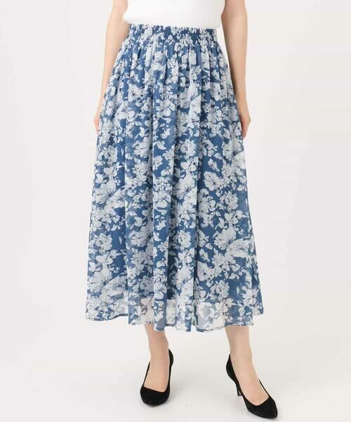 MK MICHEL KLEIN / エムケーミッシェルクラン ロング・マキシ丈スカート | 花柄シフォンスカート/洗える | 詳細26