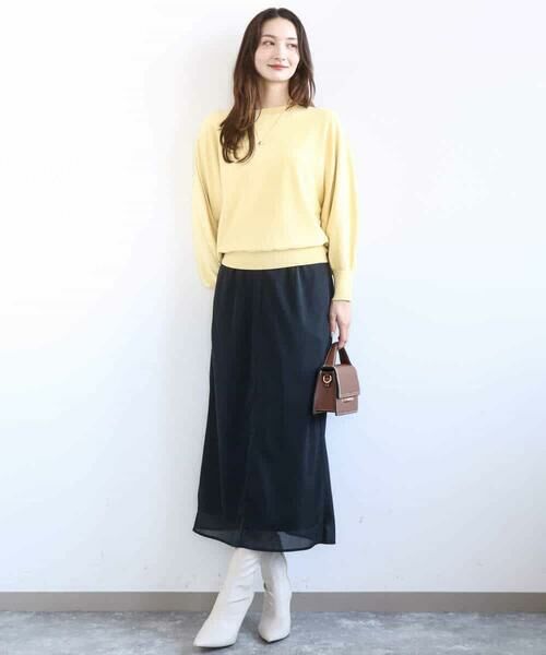 MK MICHEL KLEIN / エムケーミッシェルクラン ロング・マキシ丈スカート | オーガンジートリコットシアータイトスカート/洗える | 詳細10