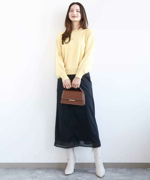 MK MICHEL KLEIN / エムケーミッシェルクラン ロング・マキシ丈スカート | オーガンジートリコットシアータイトスカート/洗える | 詳細11