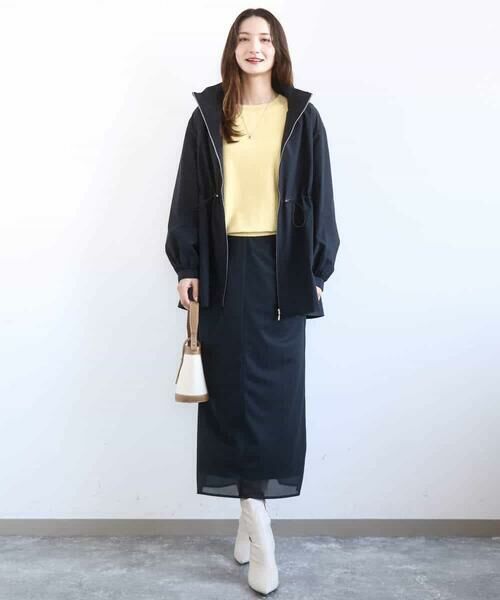 MK MICHEL KLEIN / エムケーミッシェルクラン ロング・マキシ丈スカート | オーガンジートリコットシアータイトスカート/洗える | 詳細13