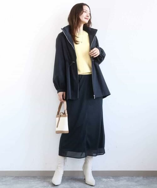 MK MICHEL KLEIN / エムケーミッシェルクラン ロング・マキシ丈スカート | オーガンジートリコットシアータイトスカート/洗える | 詳細14