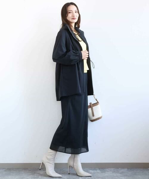 MK MICHEL KLEIN / エムケーミッシェルクラン ロング・マキシ丈スカート | オーガンジートリコットシアータイトスカート/洗える | 詳細15