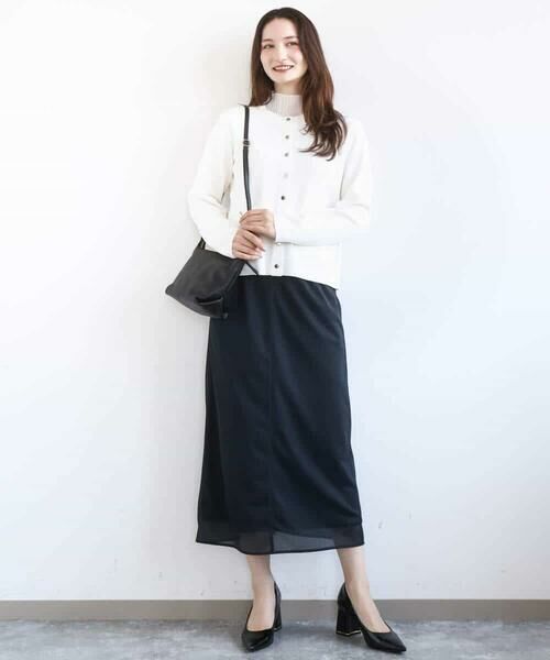 MK MICHEL KLEIN / エムケーミッシェルクラン ロング・マキシ丈スカート | オーガンジートリコットシアータイトスカート/洗える | 詳細16