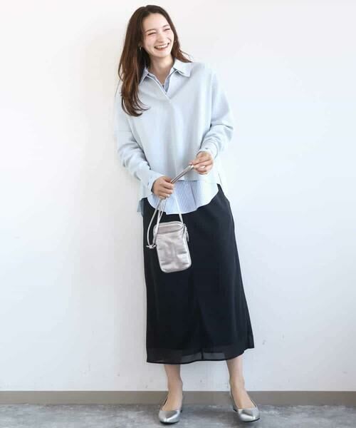 MK MICHEL KLEIN / エムケーミッシェルクラン ロング・マキシ丈スカート | オーガンジートリコットシアータイトスカート/洗える | 詳細24