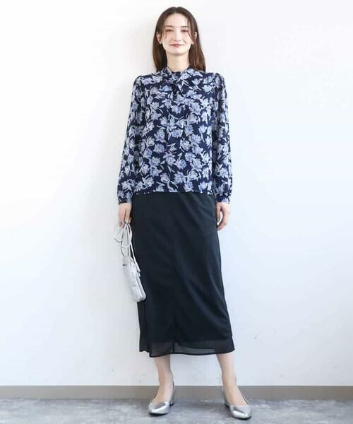 MK MICHEL KLEIN / エムケーミッシェルクラン ロング・マキシ丈スカート | オーガンジートリコットシアータイトスカート/洗える | 詳細27