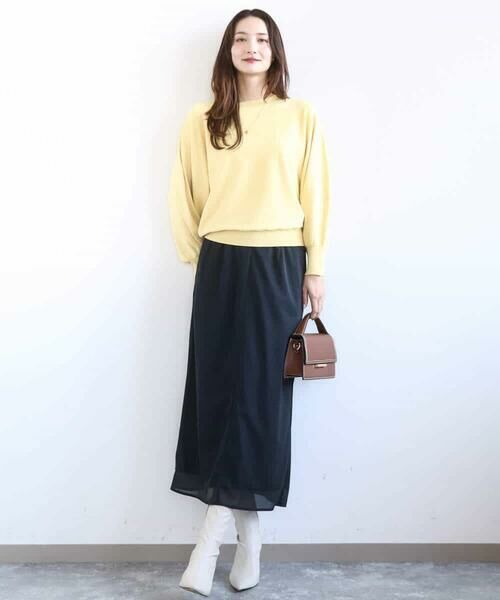 MK MICHEL KLEIN / エムケーミッシェルクラン ロング・マキシ丈スカート | オーガンジートリコットシアータイトスカート/洗える | 詳細9