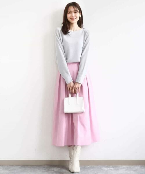 MK MICHEL KLEIN / エムケーミッシェルクラン ロング・マキシ丈スカート | タックフレアスカート（無地）/洗える | 詳細10