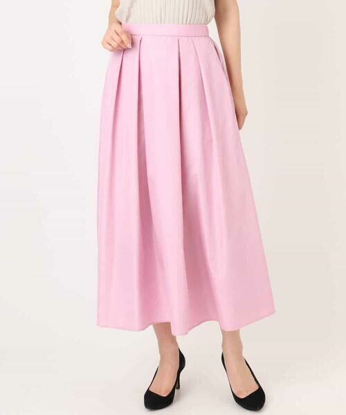 MK MICHEL KLEIN / エムケーミッシェルクラン ロング・マキシ丈スカート | タックフレアスカート（無地）/洗える | 詳細13