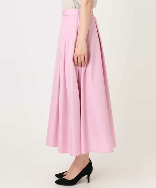 MK MICHEL KLEIN / エムケーミッシェルクラン ロング・マキシ丈スカート | タックフレアスカート（無地）/洗える | 詳細14