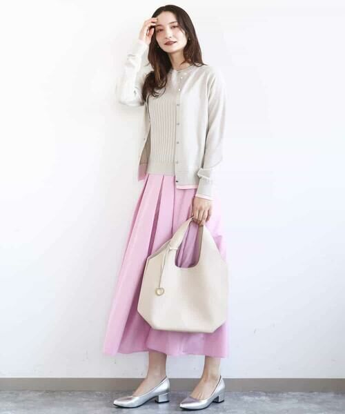 MK MICHEL KLEIN / エムケーミッシェルクラン ロング・マキシ丈スカート | タックフレアスカート（無地）/洗える | 詳細5