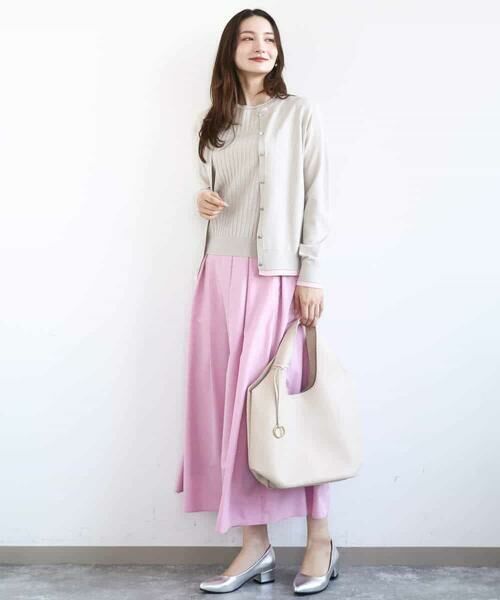 MK MICHEL KLEIN / エムケーミッシェルクラン ロング・マキシ丈スカート | タックフレアスカート（無地）/洗える | 詳細6