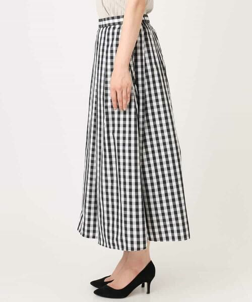 MK MICHEL KLEIN / エムケーミッシェルクラン ロング・マキシ丈スカート | タックフレアスカート（ギンガムチェック）/洗える | 詳細10