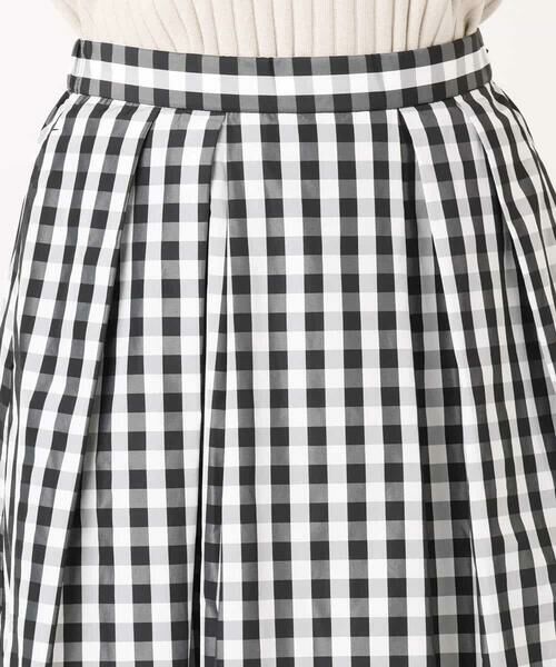 MK MICHEL KLEIN / エムケーミッシェルクラン ロング・マキシ丈スカート | タックフレアスカート（ギンガムチェック）/洗える | 詳細12