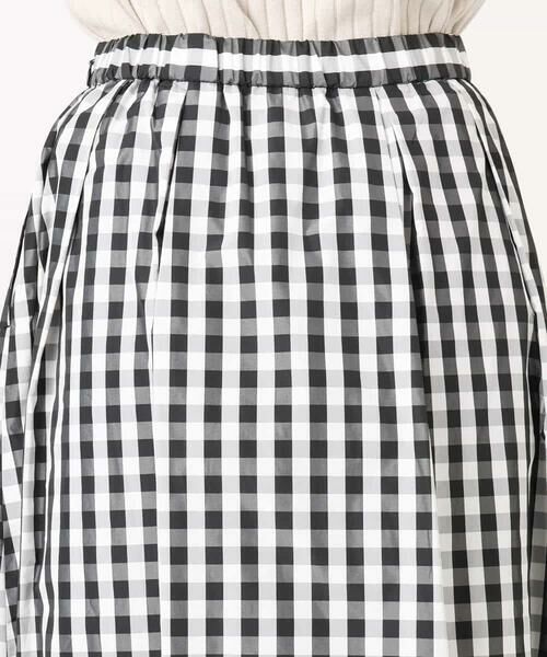 MK MICHEL KLEIN / エムケーミッシェルクラン ロング・マキシ丈スカート | タックフレアスカート（ギンガムチェック）/洗える | 詳細13