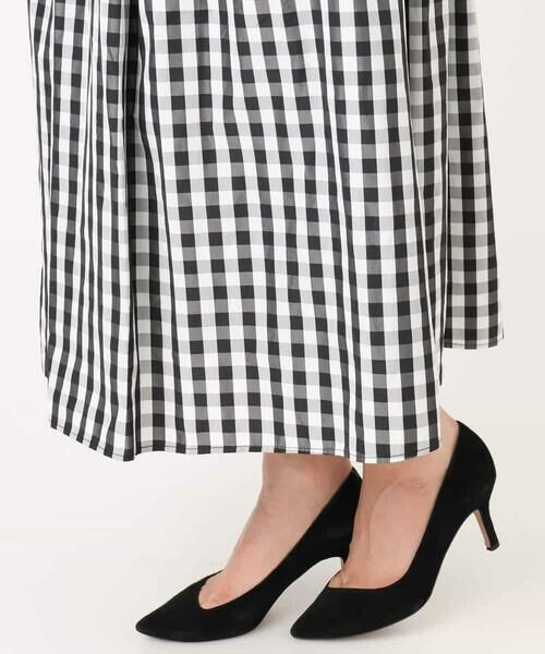 MK MICHEL KLEIN / エムケーミッシェルクラン ロング・マキシ丈スカート | タックフレアスカート（ギンガムチェック）/洗える | 詳細17