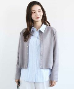 MK MICHEL KLEIN / エムケーミッシェルクラン その他アウター | フェイクスウェード ドット釦ジャケット/洗える