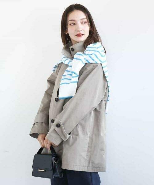 MK MICHEL KLEIN / エムケーミッシェルクラン その他アウター | テントライン ツイルコート/洗える（モカ）