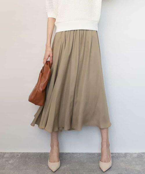 MK MICHEL KLEIN / エムケーミッシェルクラン その他パンツ | サテンガウチョパンツ/接触冷感/UVカット/洗える（ベージュ2）